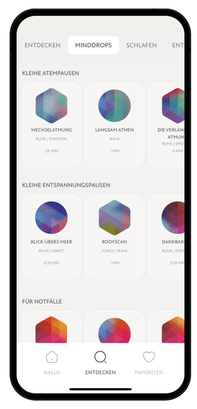 KLEINE PAUSEN mit der Minddrops App